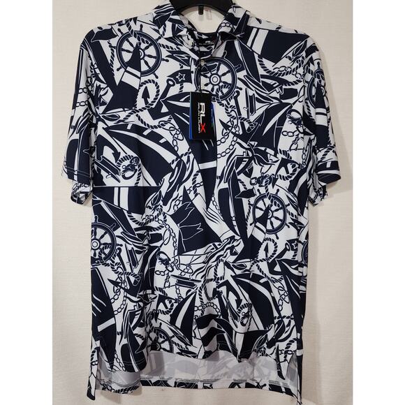 RLX Ralph Lauren sailing print Polo Men's Large NWT - Picture 1 of 8
